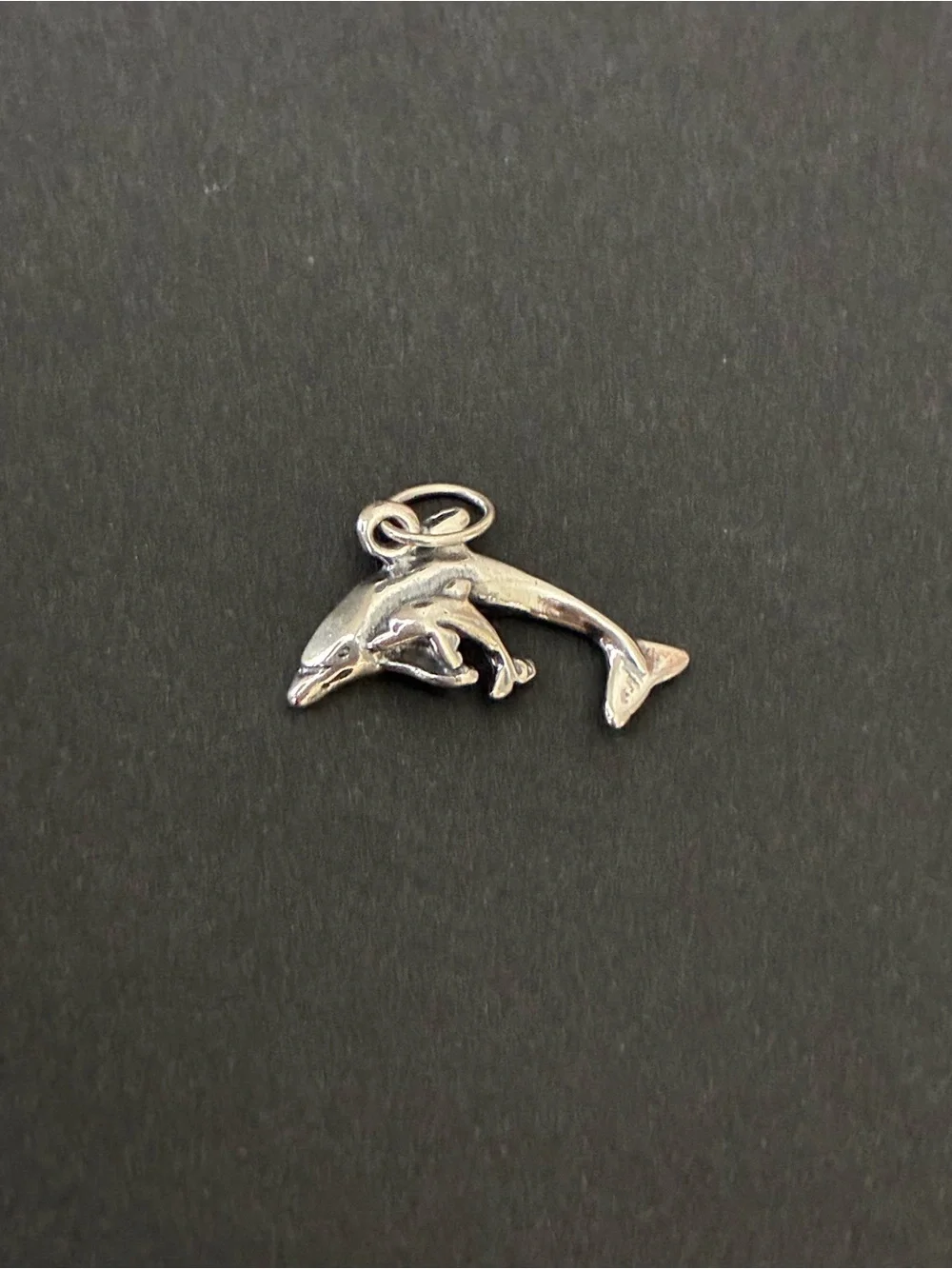 925 Silver Dolphin Pendant Charm - Polished Silver Finish